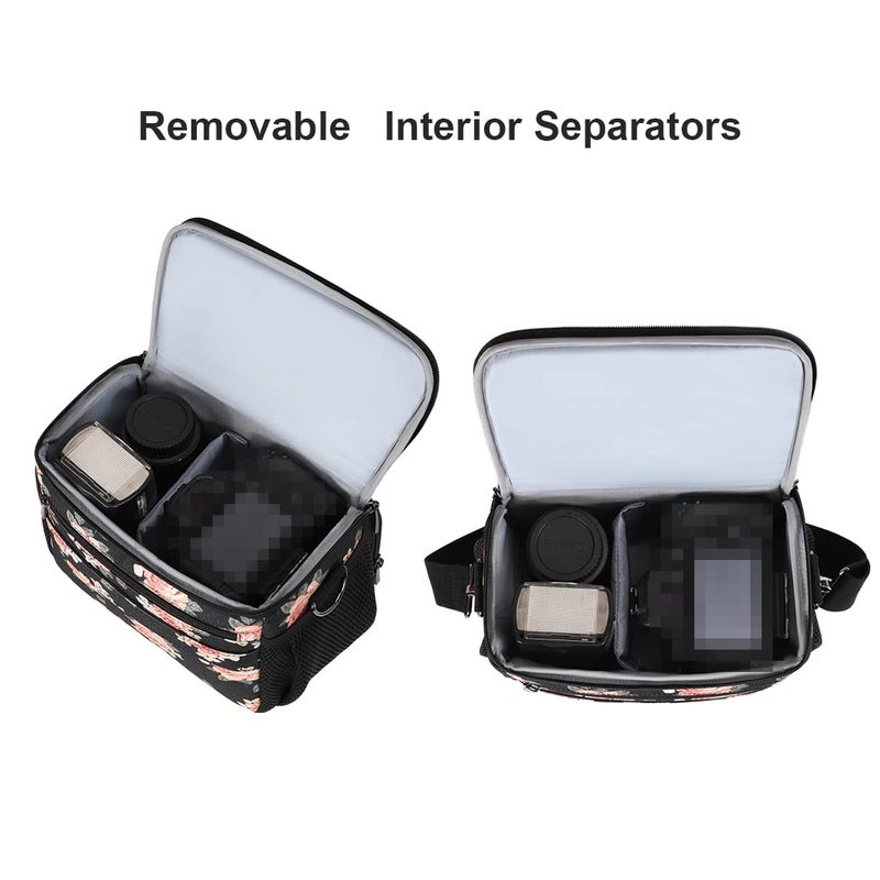 DOMISO Camera Bag Case Waterproof Anti-shock Shoulder Bag  Flower - Image 3